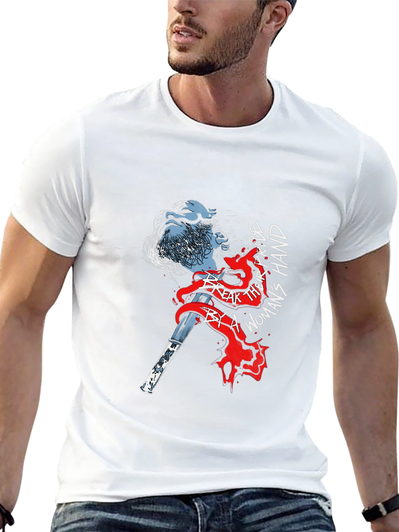 Graphic Print Black T-Shirt - Norse Viking Axe