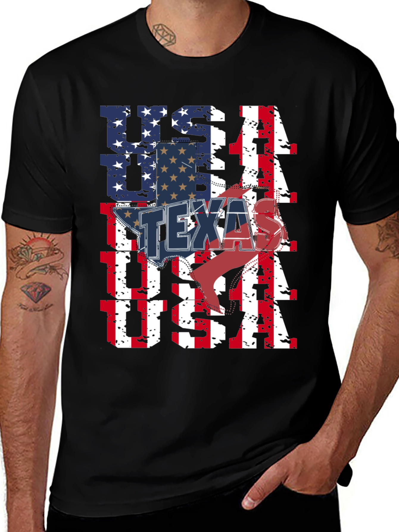 USA Texas Flag Graphic Tee