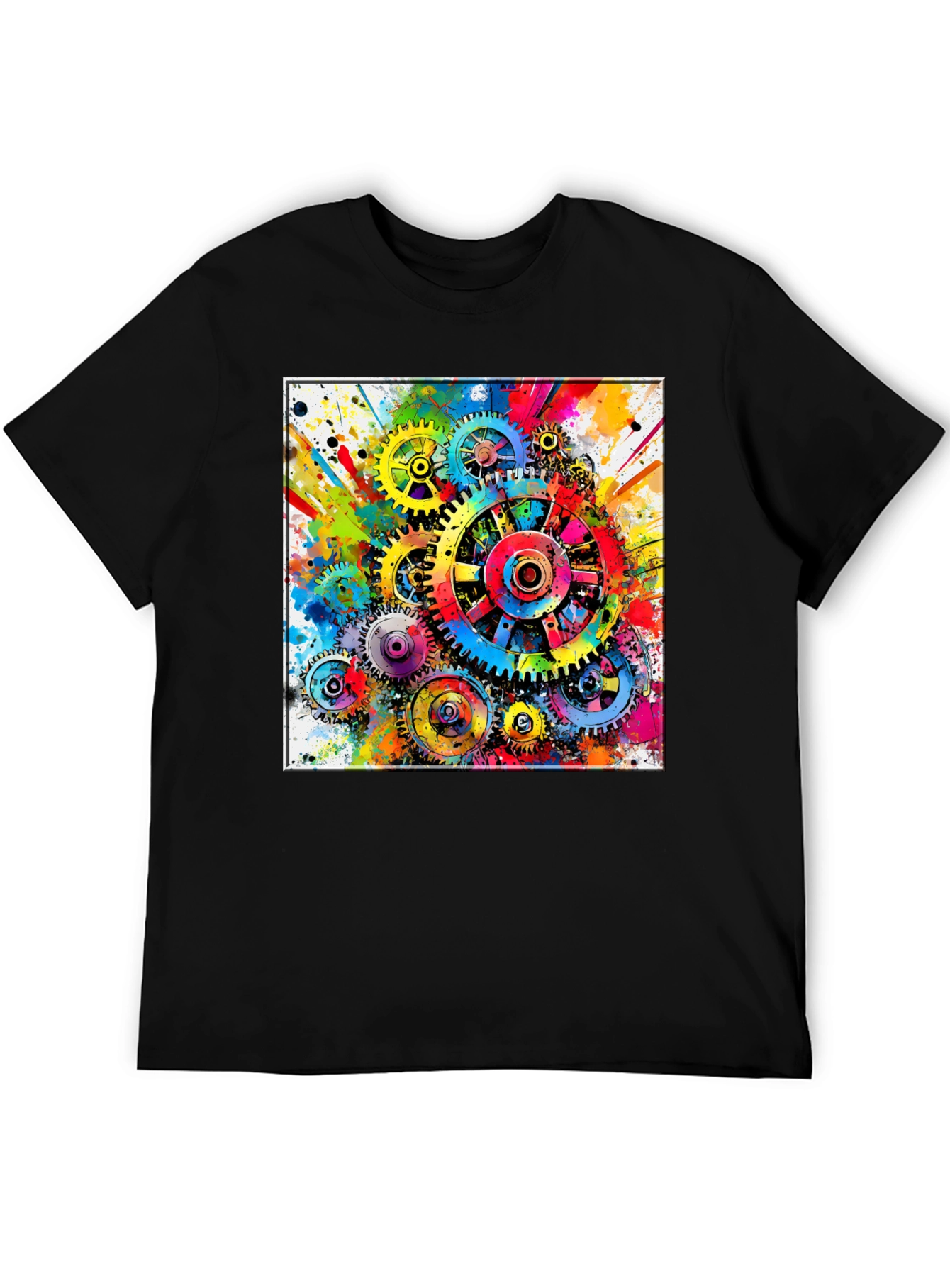 Colorful Gears Graphic T-Shirt