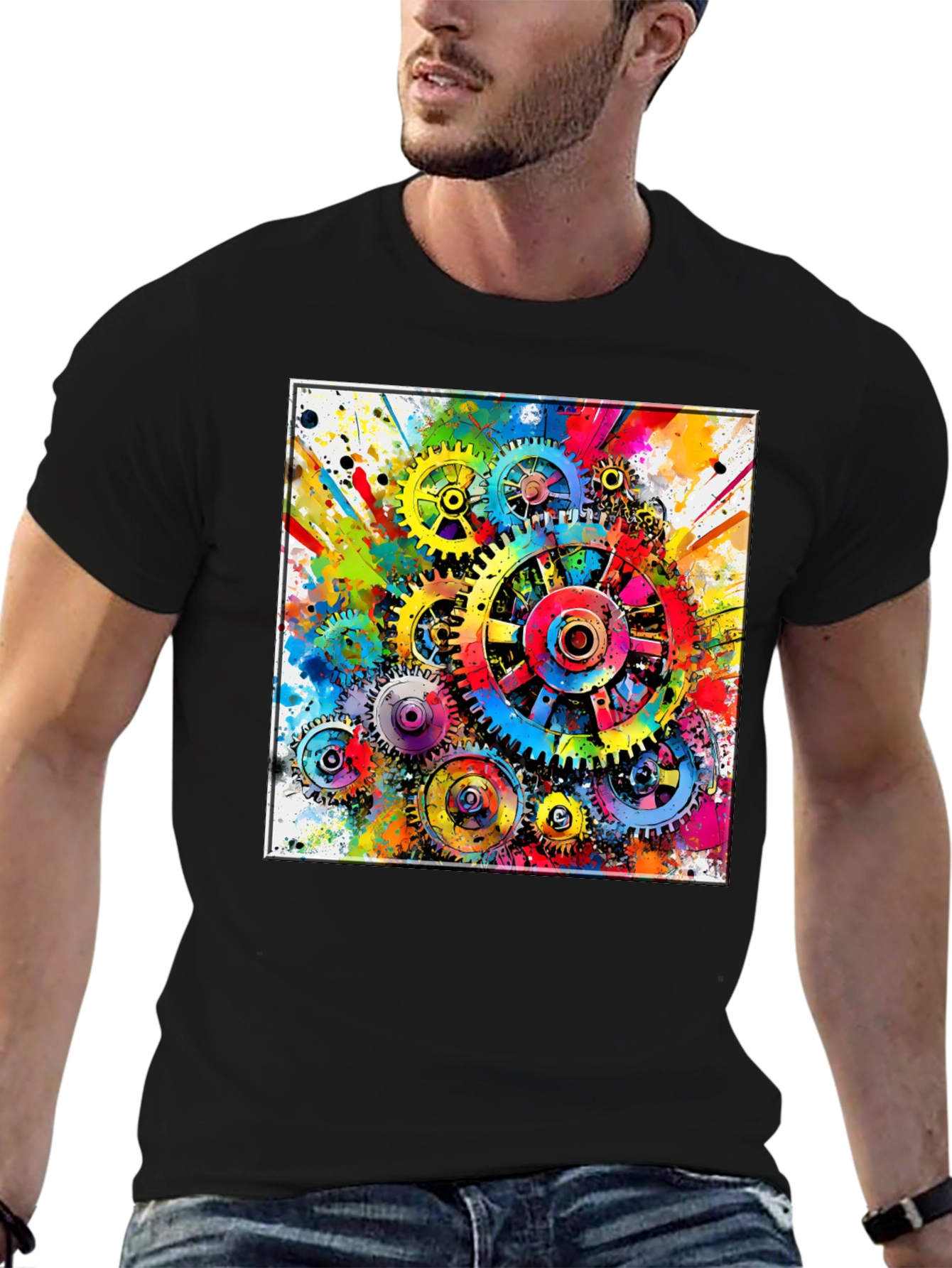 Colorful Gears Graphic T-Shirt