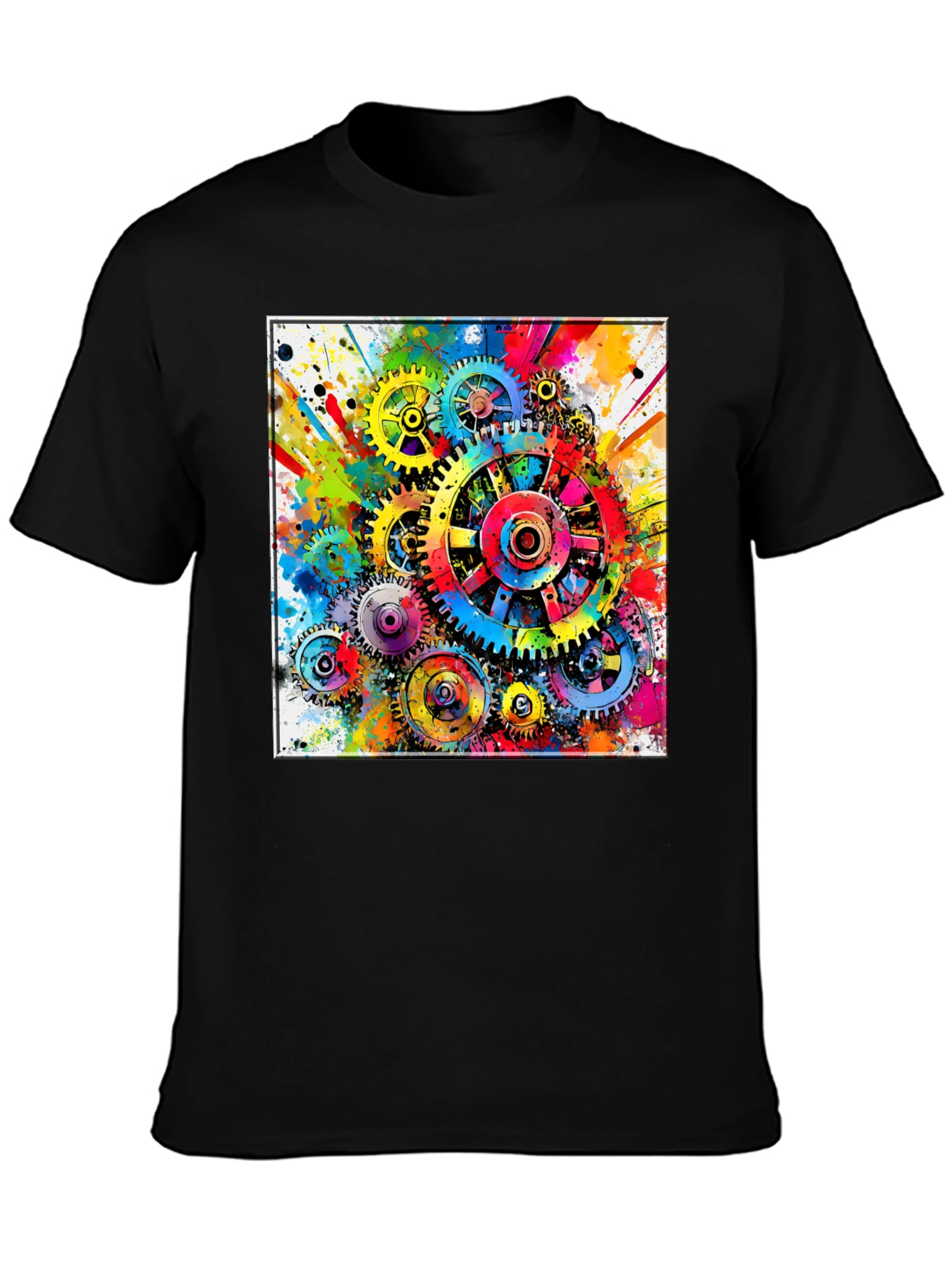 Colorful Gears Graphic T-Shirt