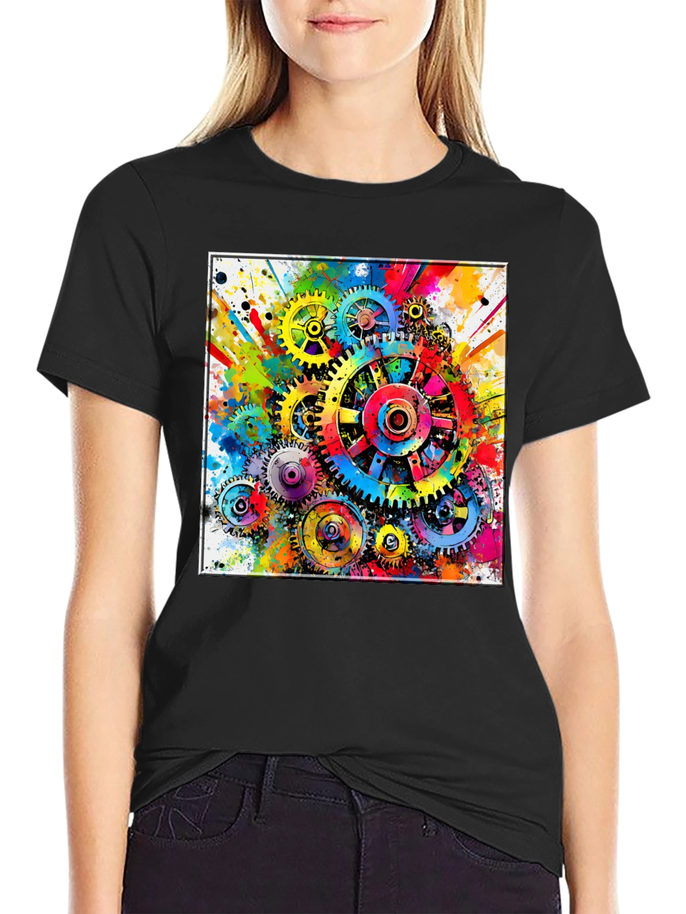 Colorful Gears Graphic T-Shirt