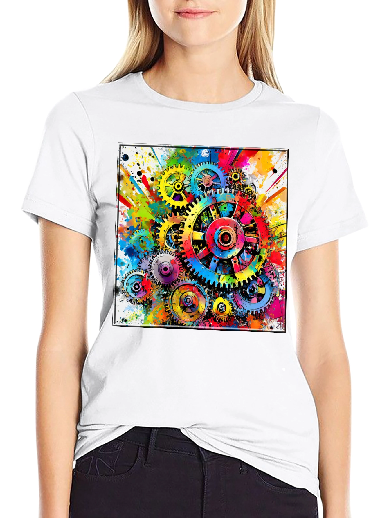 Colorful Gears Graphic T-Shirt