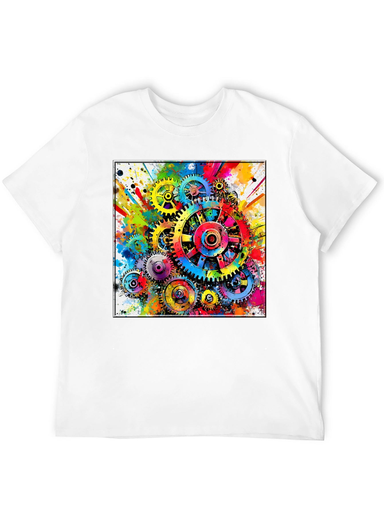 Colorful Gears Graphic T-Shirt