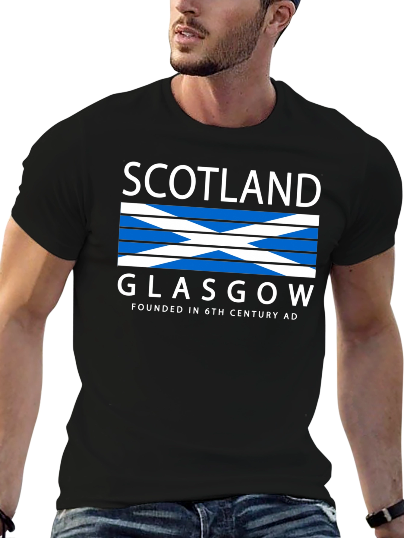 Scotland Glasgow Graphic Tee - Black