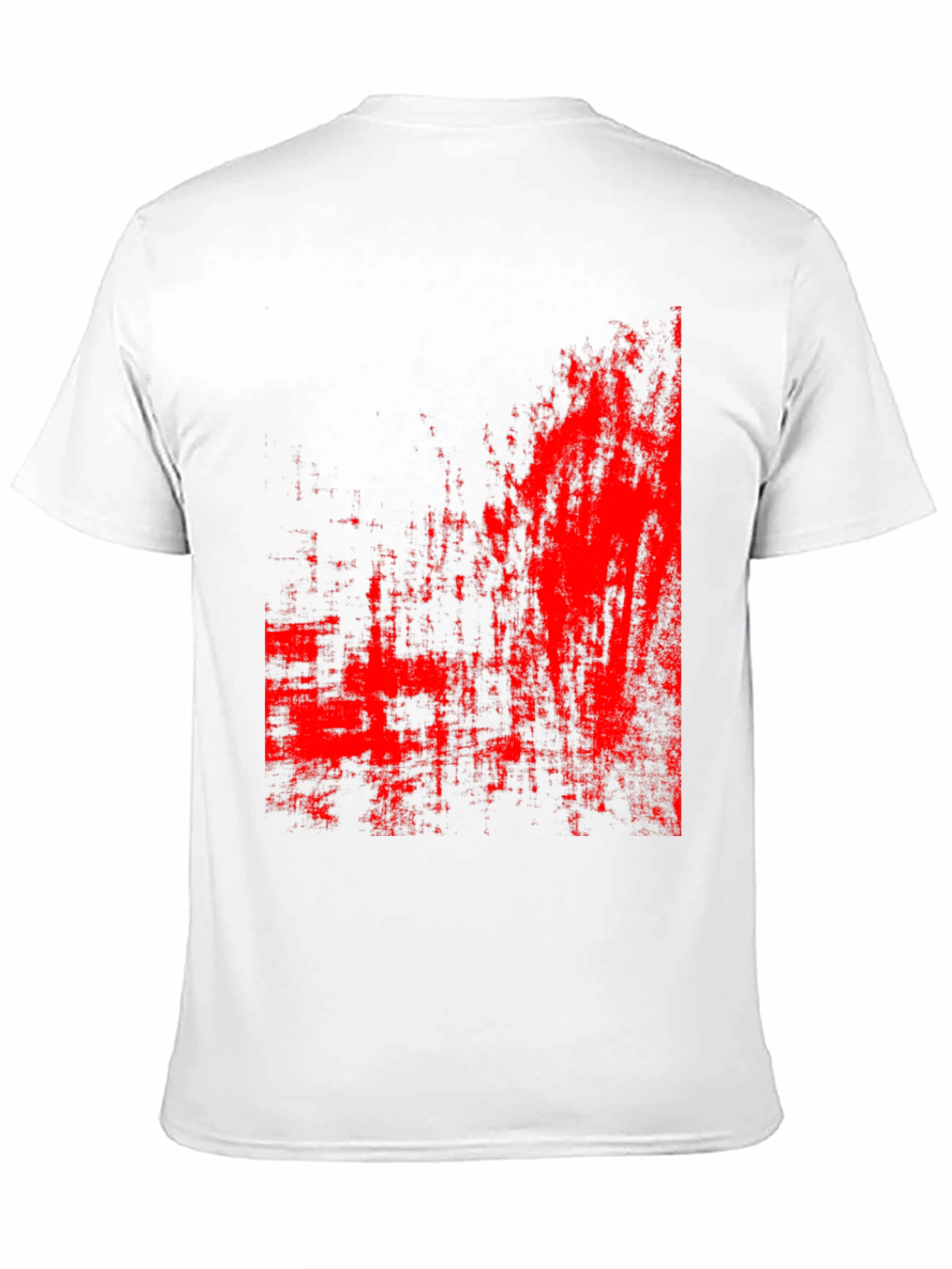 Abstract Red Print Black T-Shirt