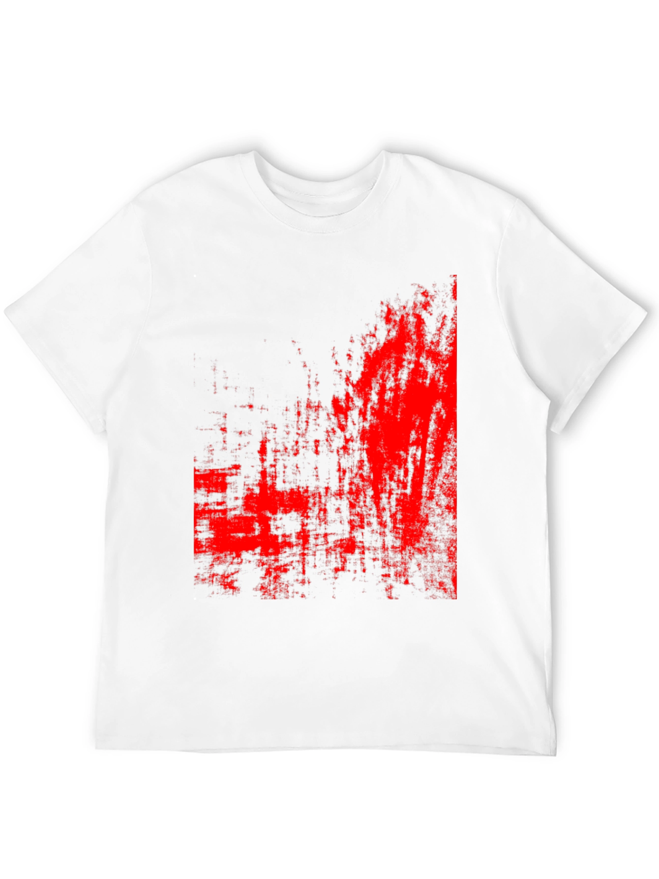 Abstract Red Print Black T-Shirt