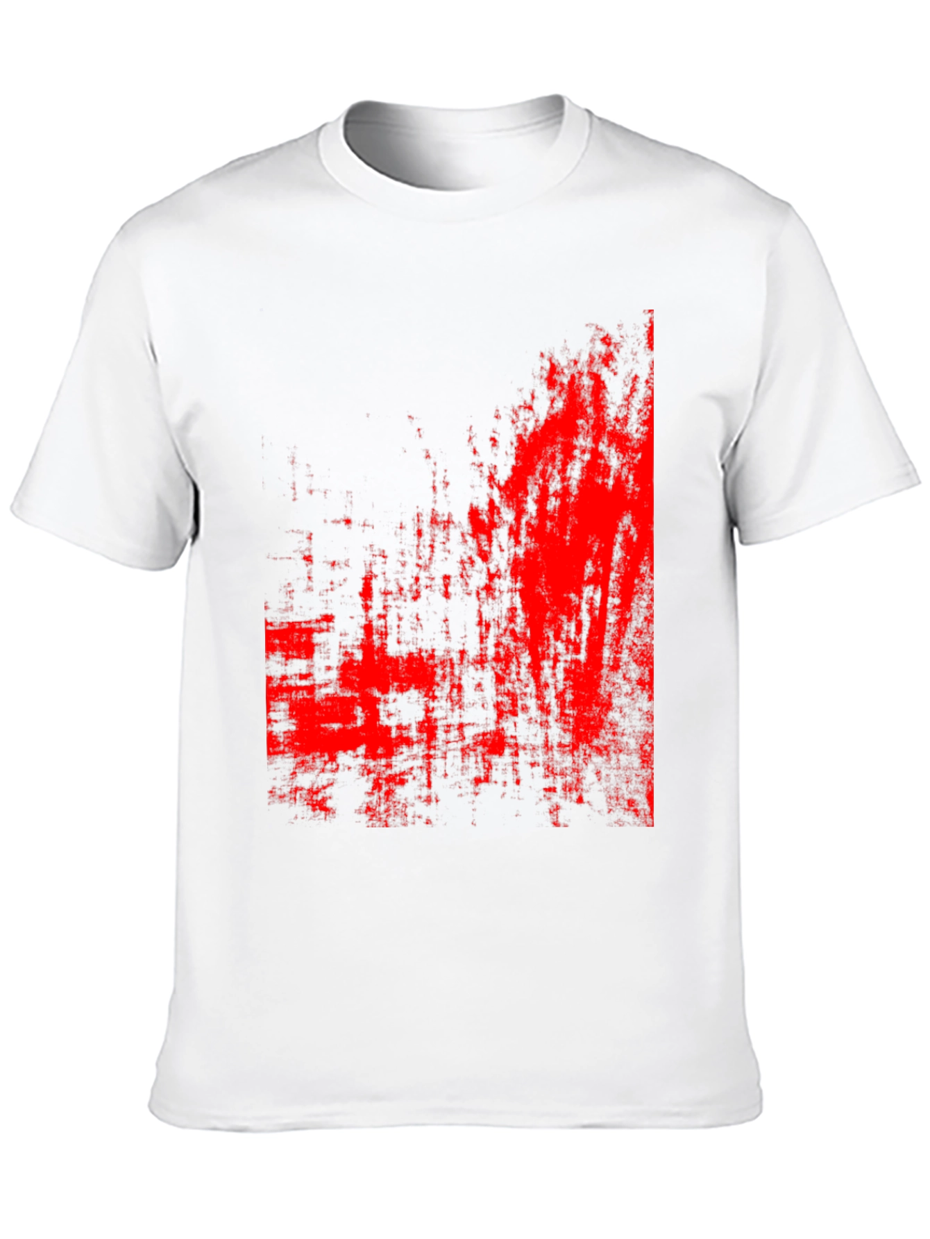 Abstract Red Print Black T-Shirt