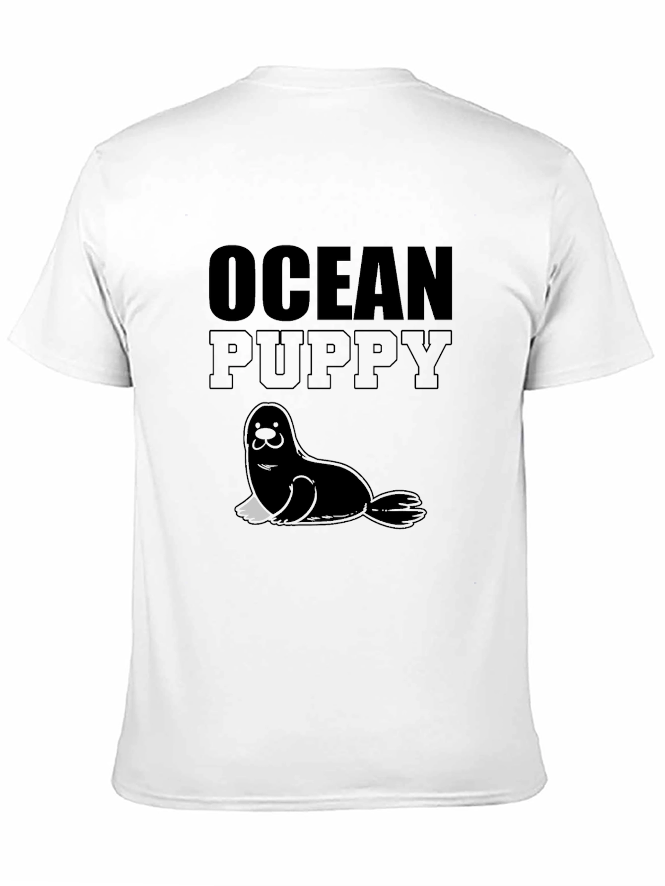 Ocean Puppy Graphic Tee - Soft Black Unisex T-Shirt
