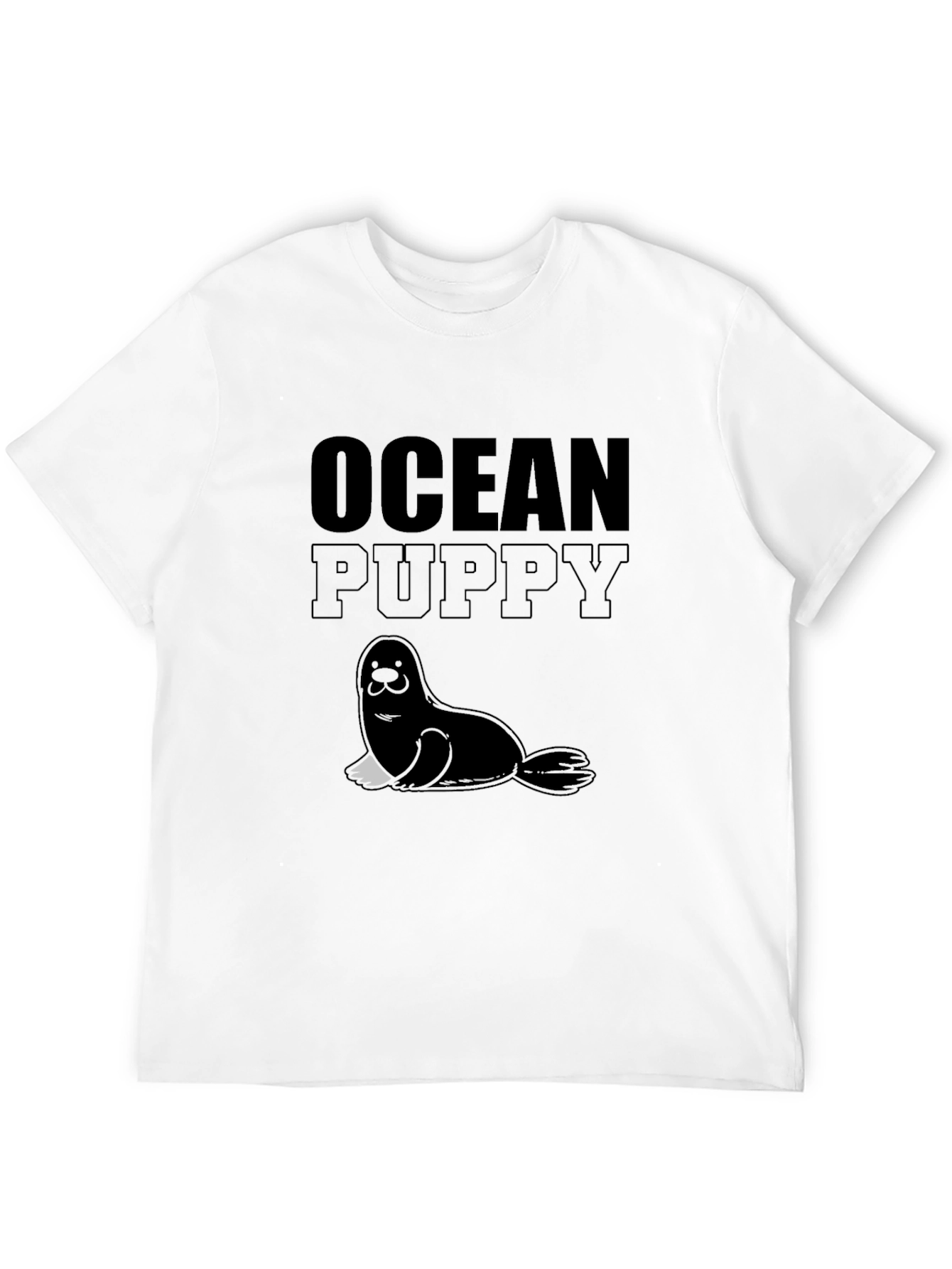 Ocean Puppy Graphic Tee - Soft Black Unisex T-Shirt