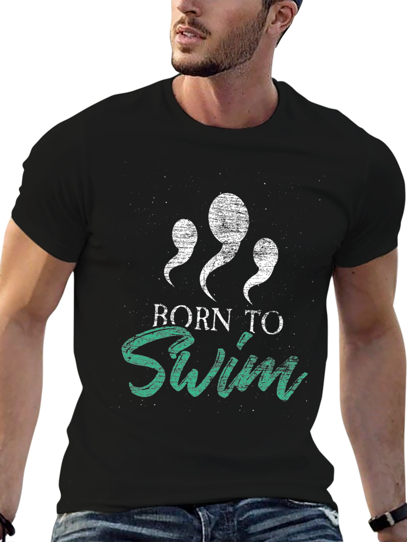 Born to Swim Graphic Tee - Black