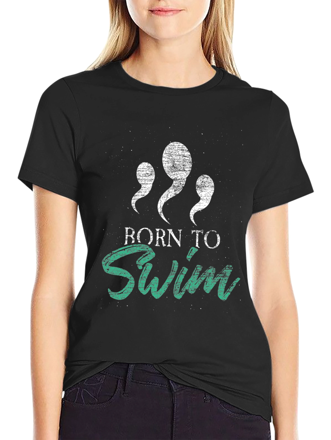 Born to Swim Graphic Tee - Black