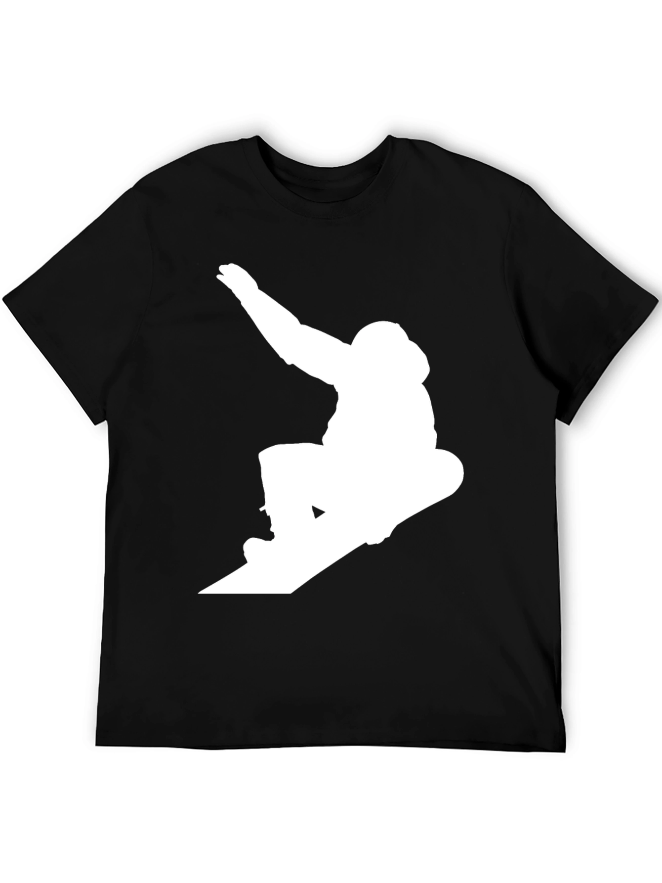 Snowboarder Graphic Tee - Black Cotton Blend