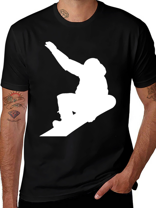 Snowboarder Graphic Tee - Black Cotton Blend