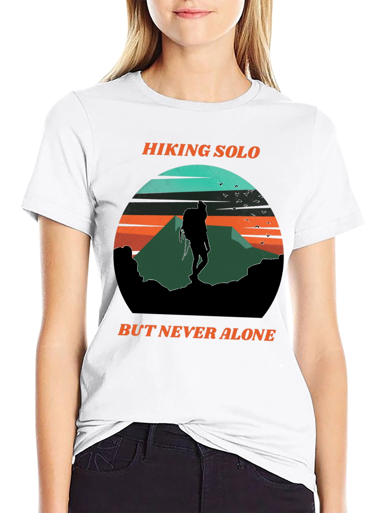 Hiking Solo Tee - Never Alone Adventure Shirt