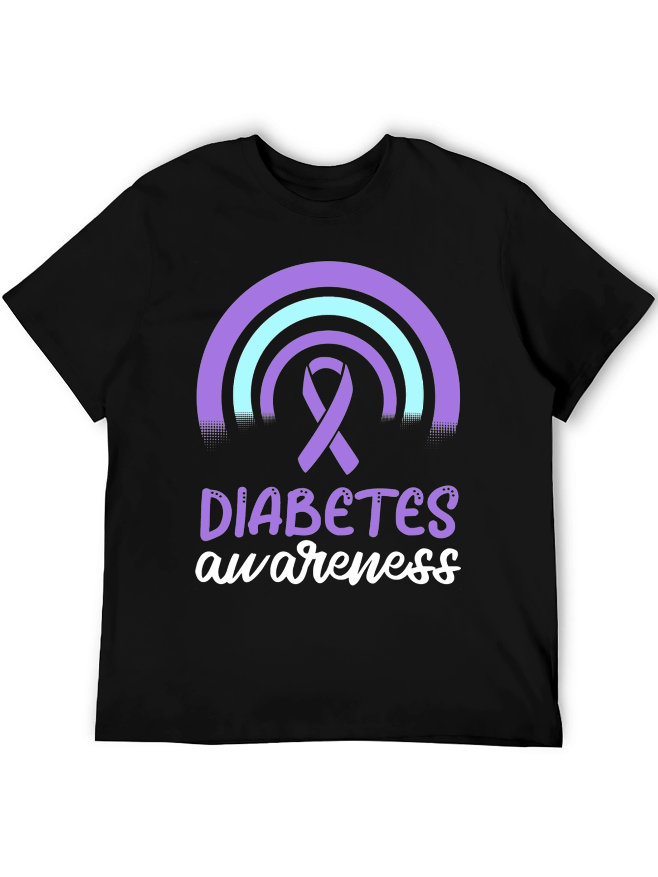 Diabetes Awareness T-Shirt Ribbon Rainbow Design