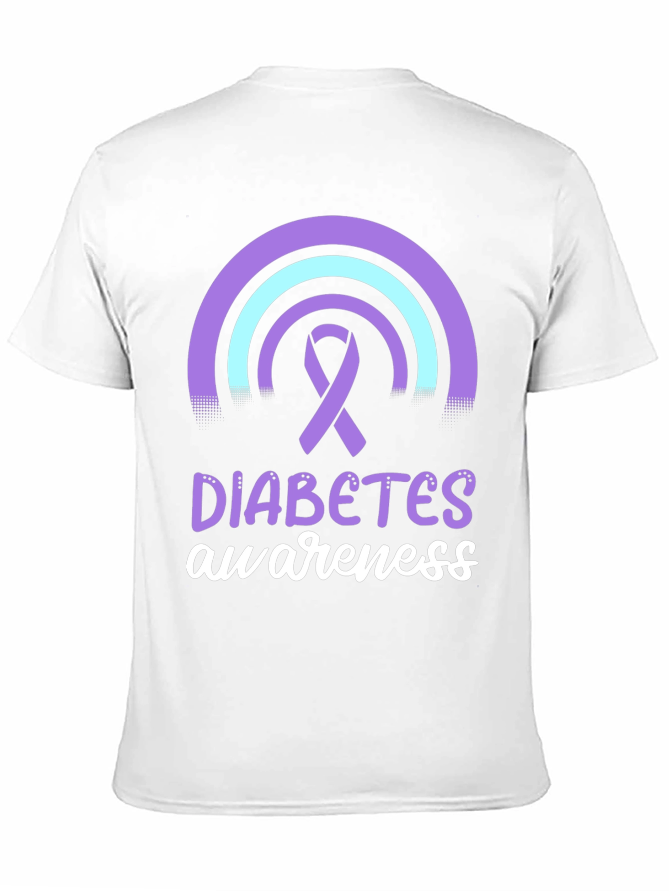Diabetes Awareness T-Shirt Ribbon Rainbow Design