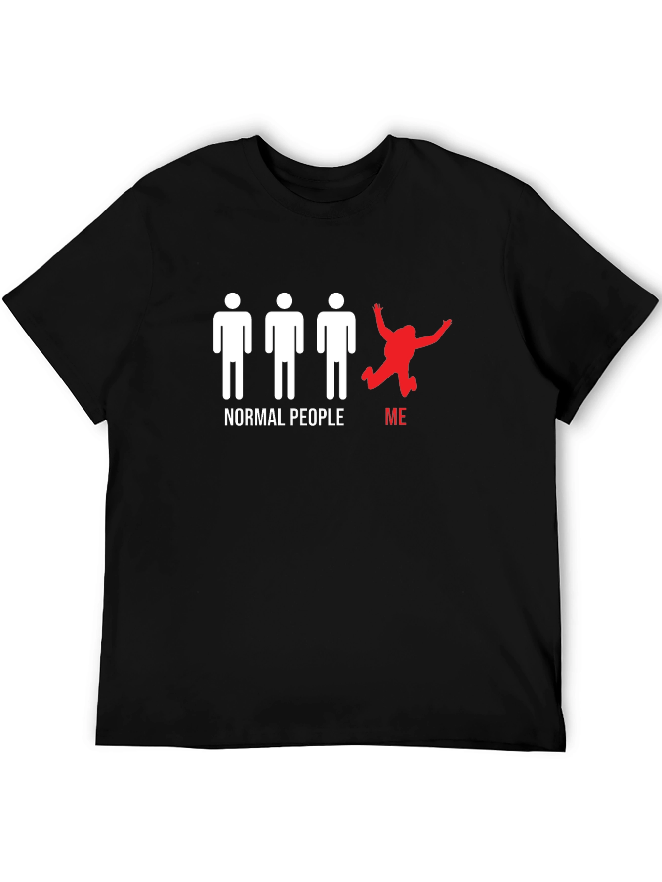 Normal People/Me Graphic Tee - Black Cotton T-Shirt