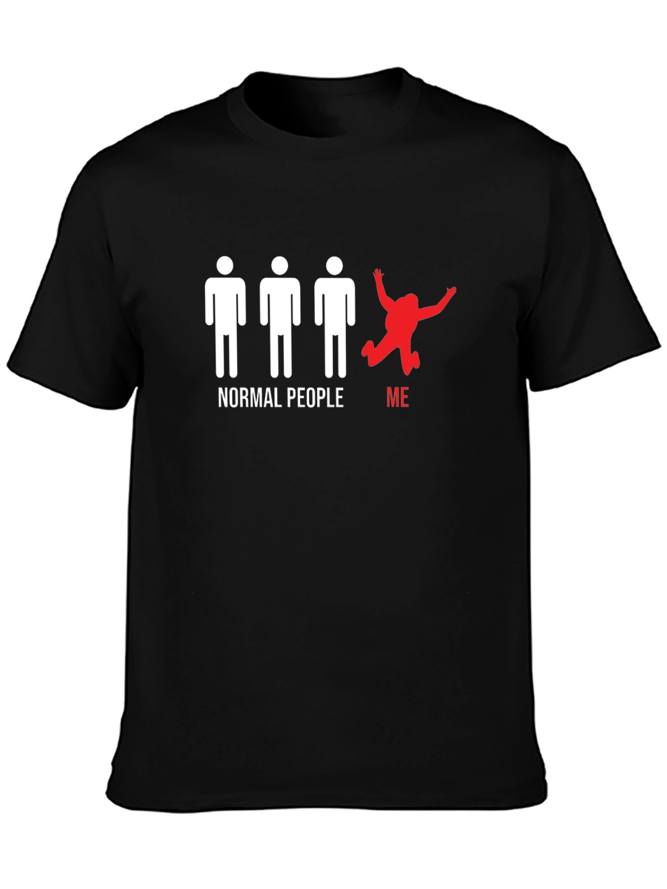 Normal People/Me Graphic Tee - Black Cotton T-Shirt
