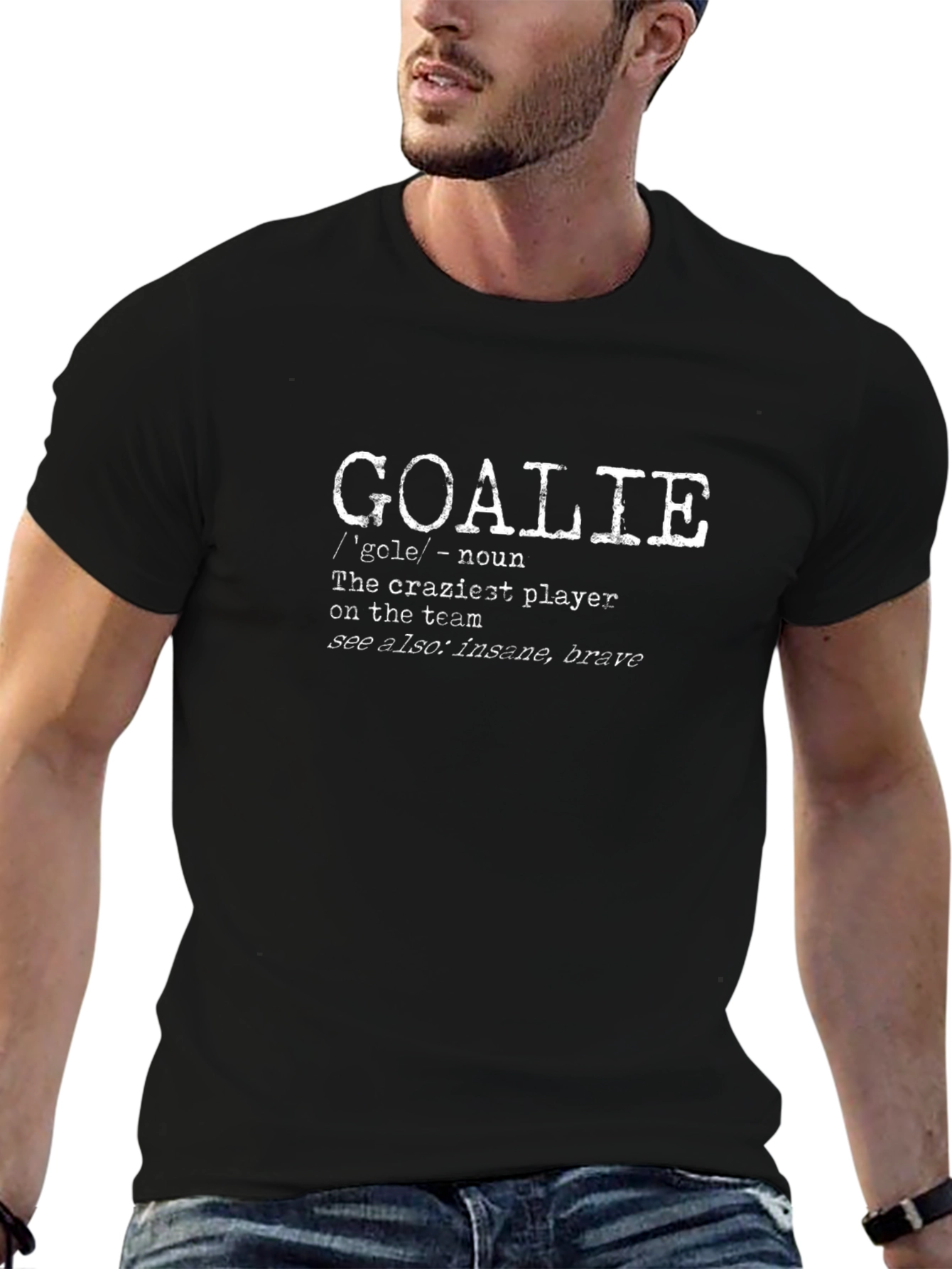 Goalie Definition Black T-Shirt - Hockey Player Tee