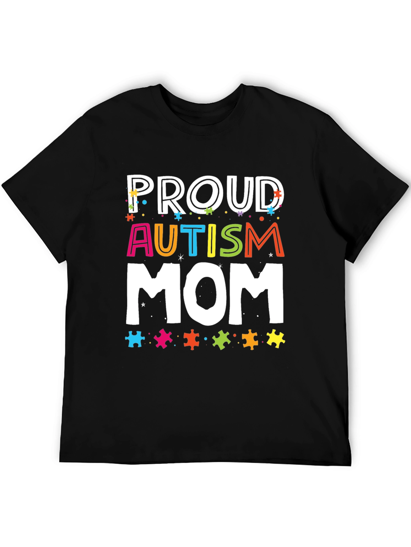 Proud Autism Mom Graphic T-Shirt - Black