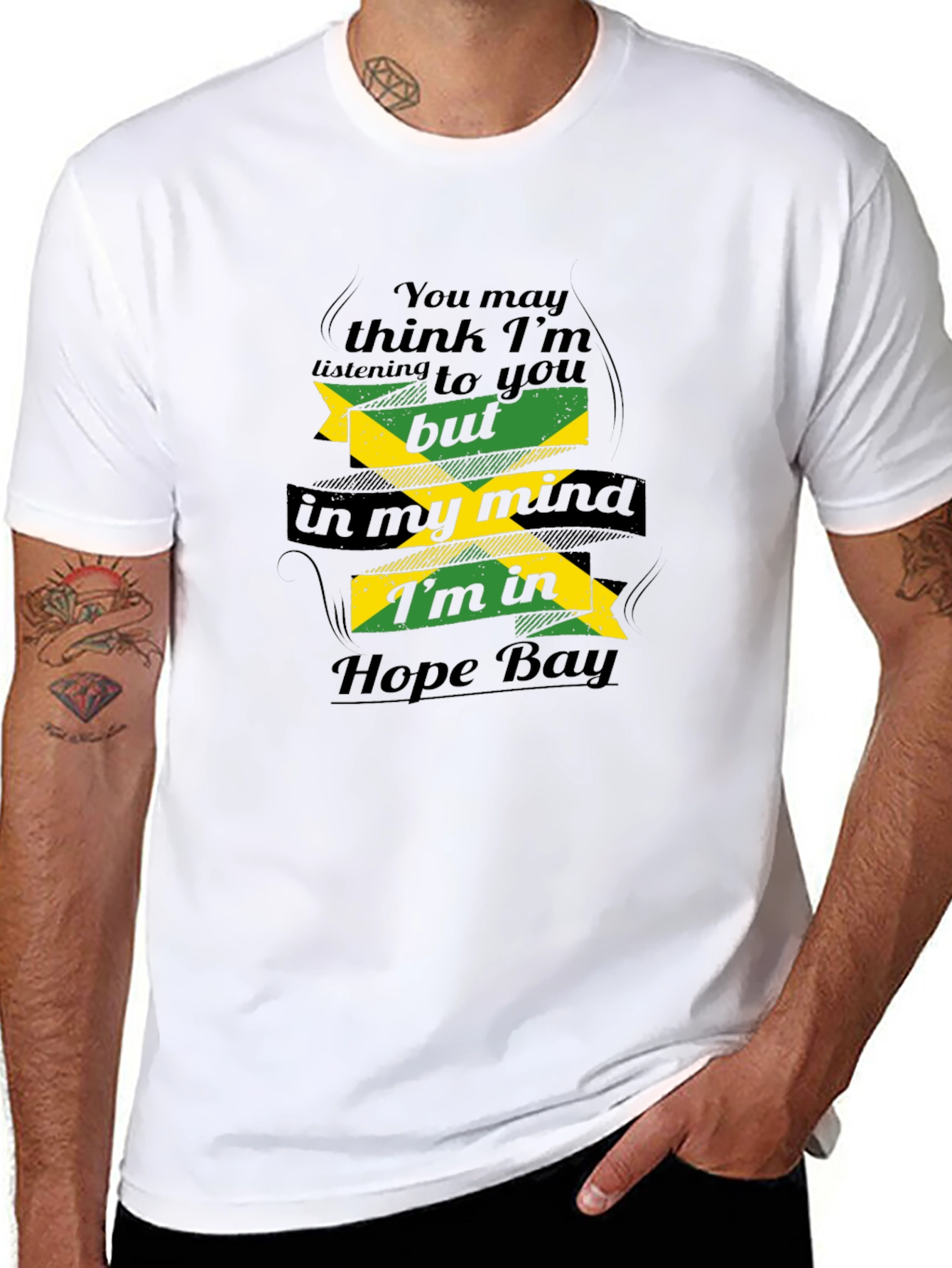 Jamaica Hope Bay T-Shirt - Mens Black Tee