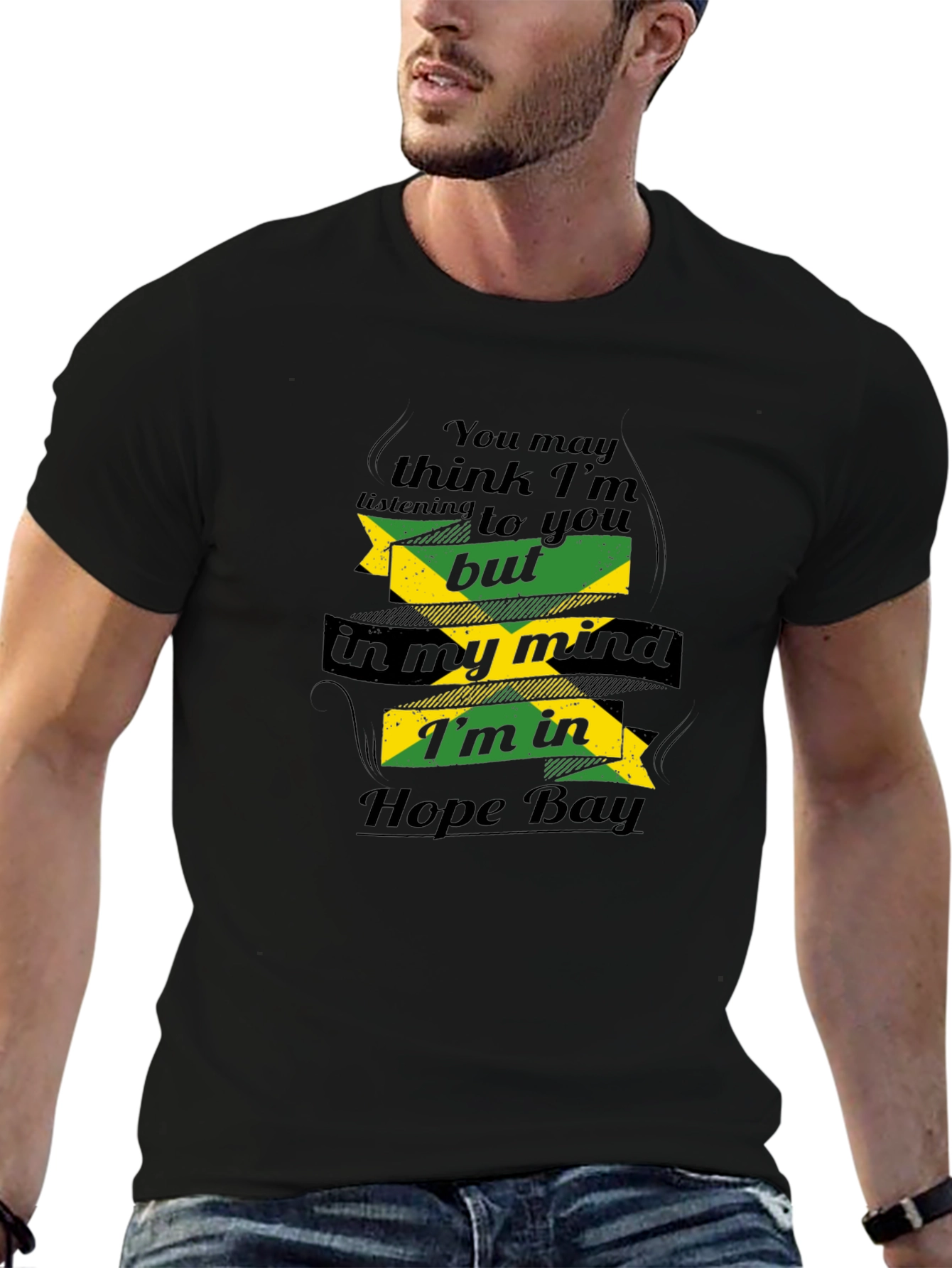 Jamaica Hope Bay T-Shirt - Mens Black Tee