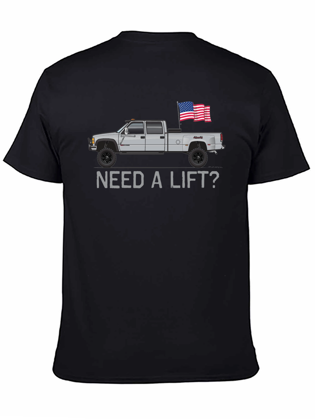 Need a Lift? Truck & American Flag Graphic Tee