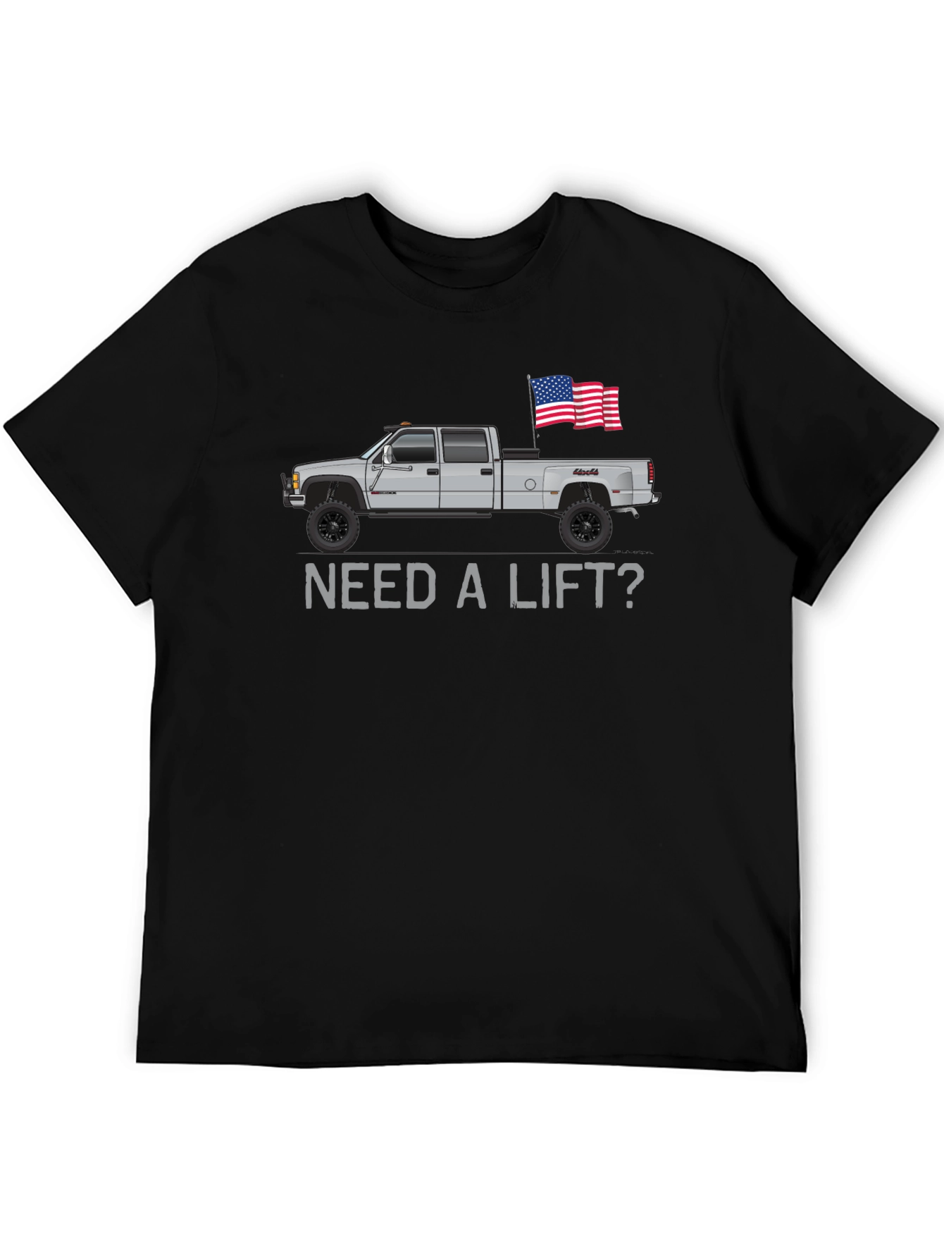 Need a Lift? Truck & American Flag Graphic Tee