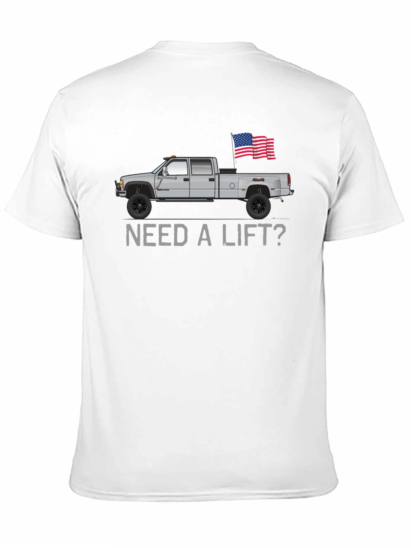 Need a Lift? Truck & American Flag Graphic Tee