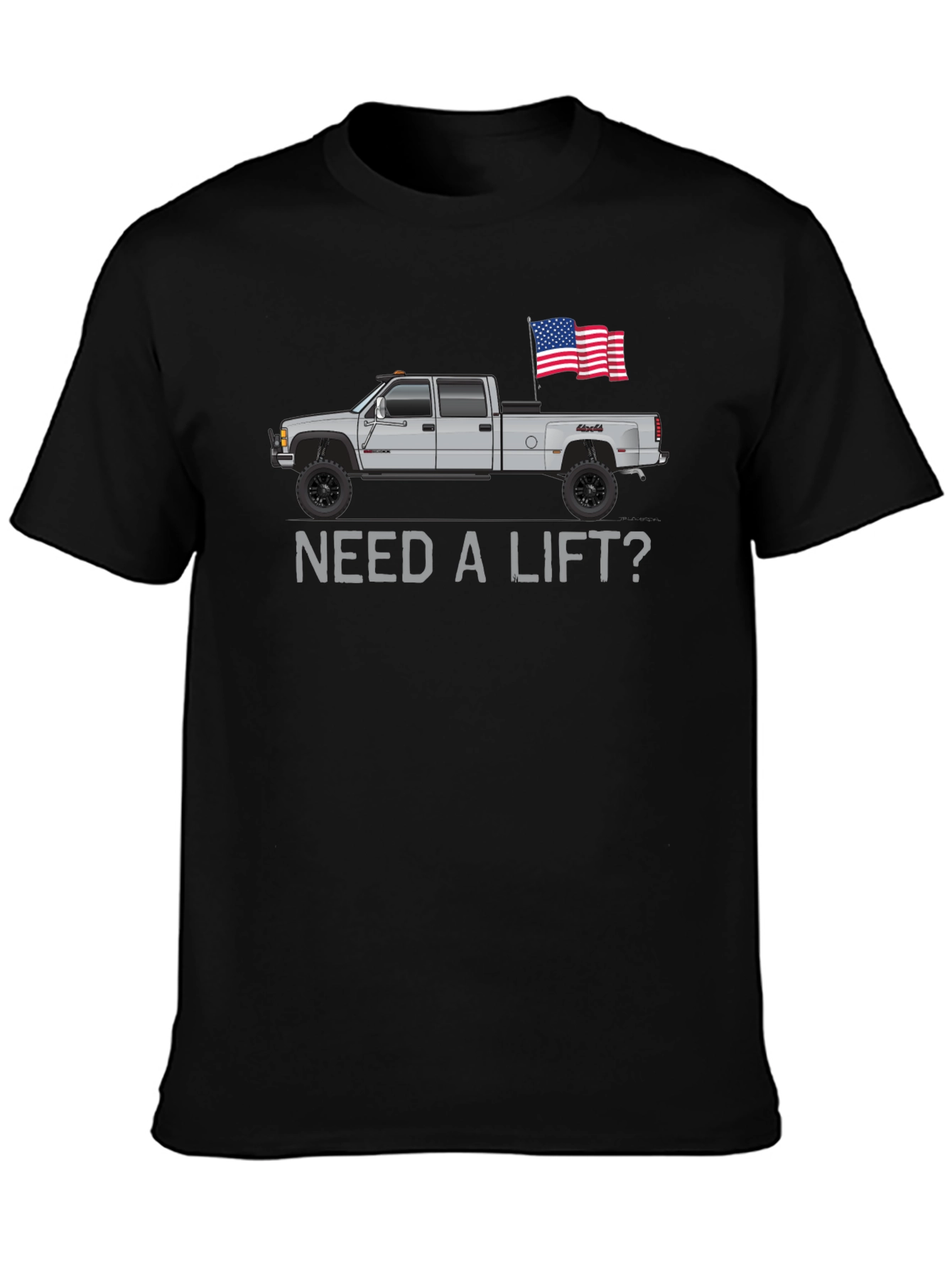 Need a Lift? Truck & American Flag Graphic Tee
