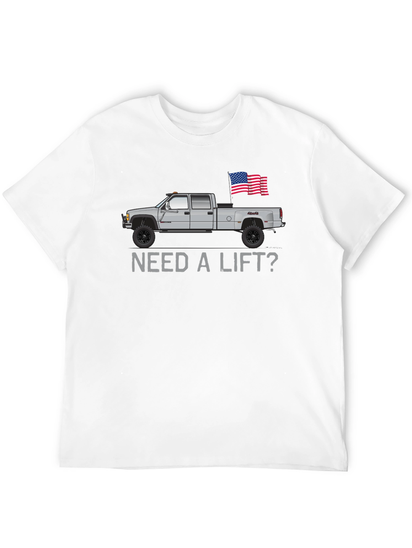 Need a Lift? Truck & American Flag Graphic Tee