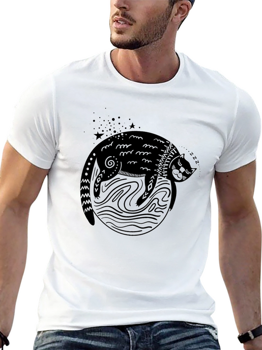 Black Cat Nap T-Shirt - Cozy & Cool