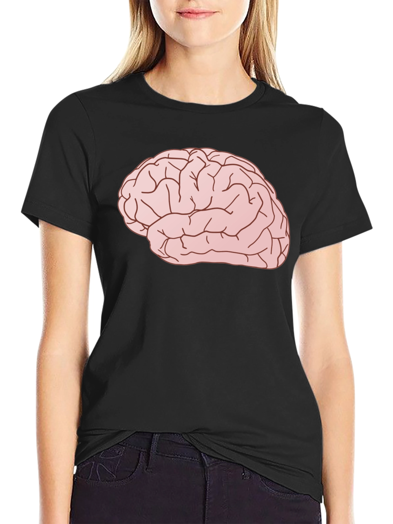 Brain Graphic Tee - Smart & Stylish Black T-Shirt
