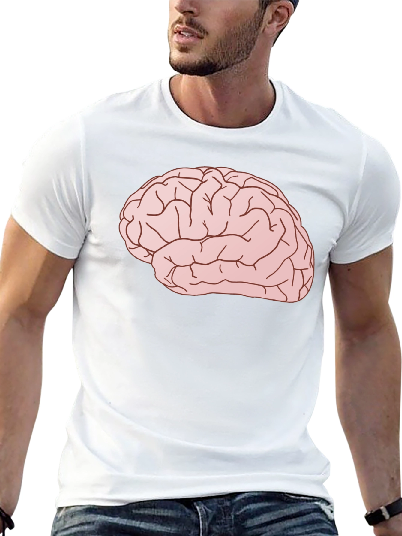 Brain Graphic Tee - Smart & Stylish Black T-Shirt