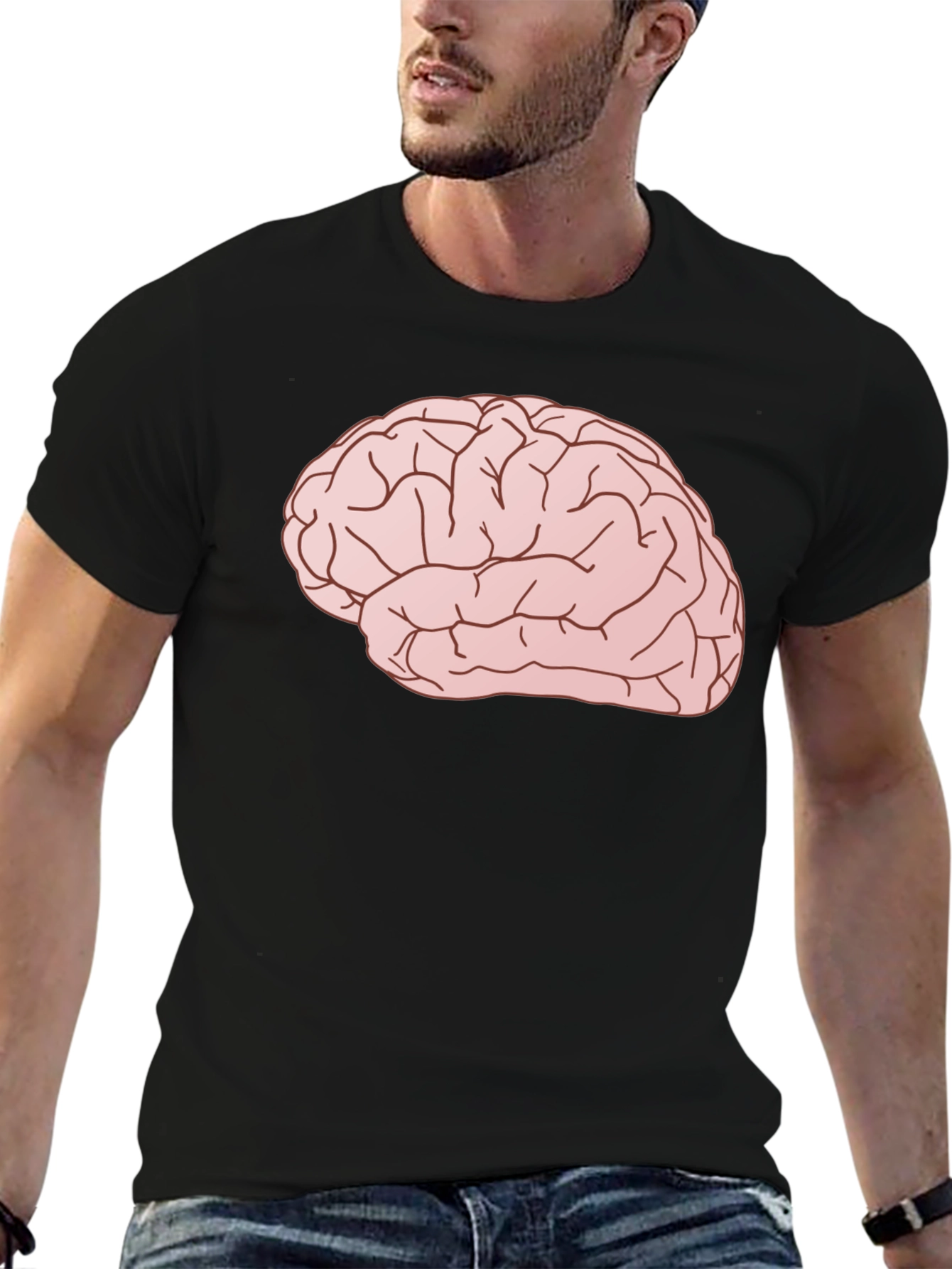 Brain Graphic Tee - Smart & Stylish Black T-Shirt