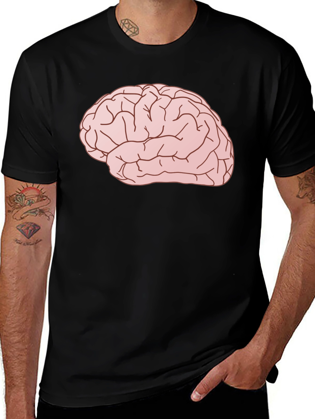 Brain Graphic Tee - Smart & Stylish Black T-Shirt