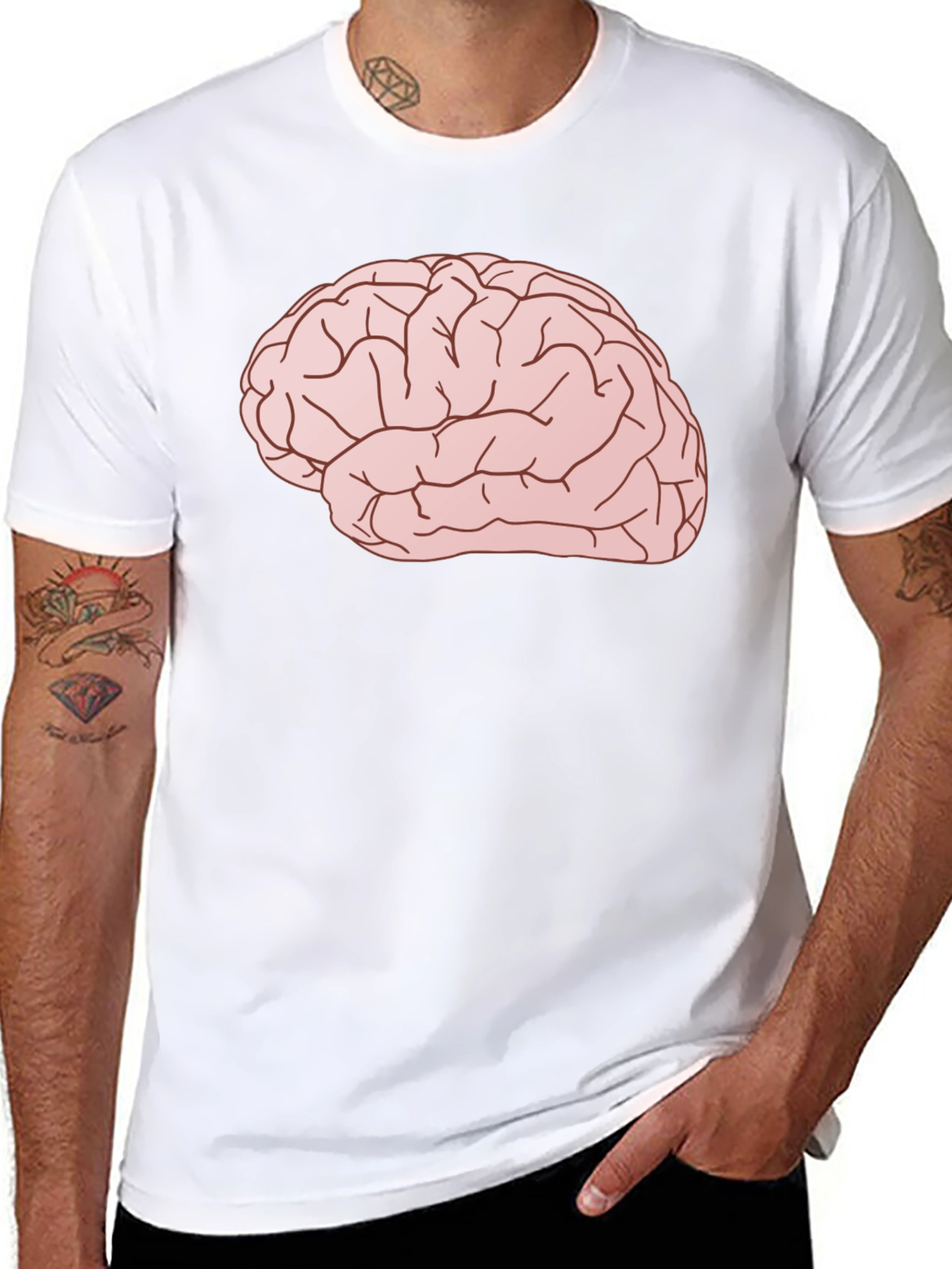 Brain Graphic Tee - Smart & Stylish Black T-Shirt