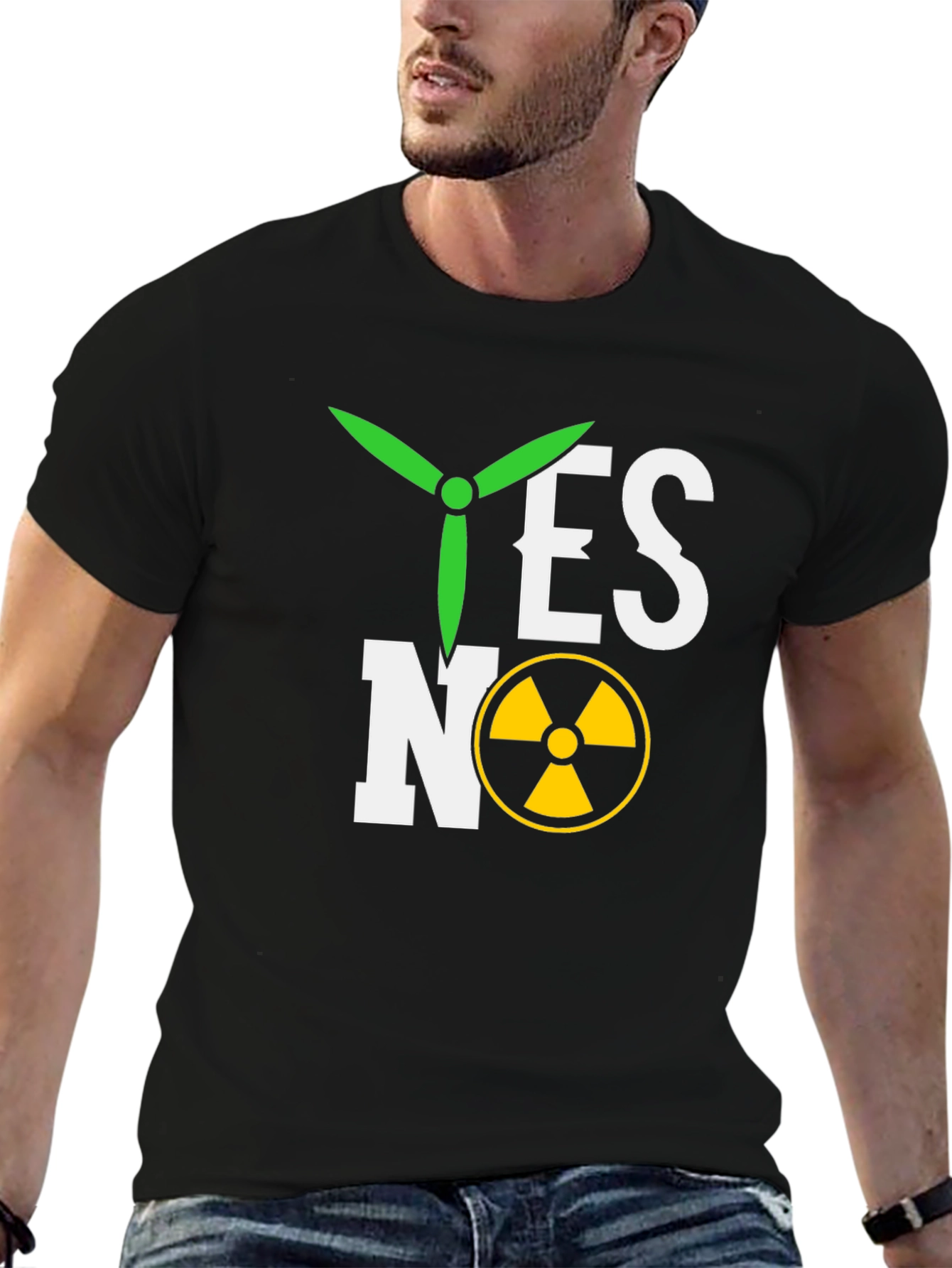 Eco-Friendly Energy T-Shirt: Yes to Wind No to Nuclear