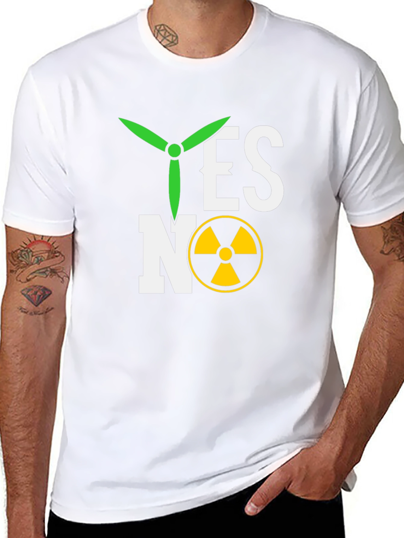 Eco-Friendly Energy T-Shirt: Yes to Wind No to Nuclear