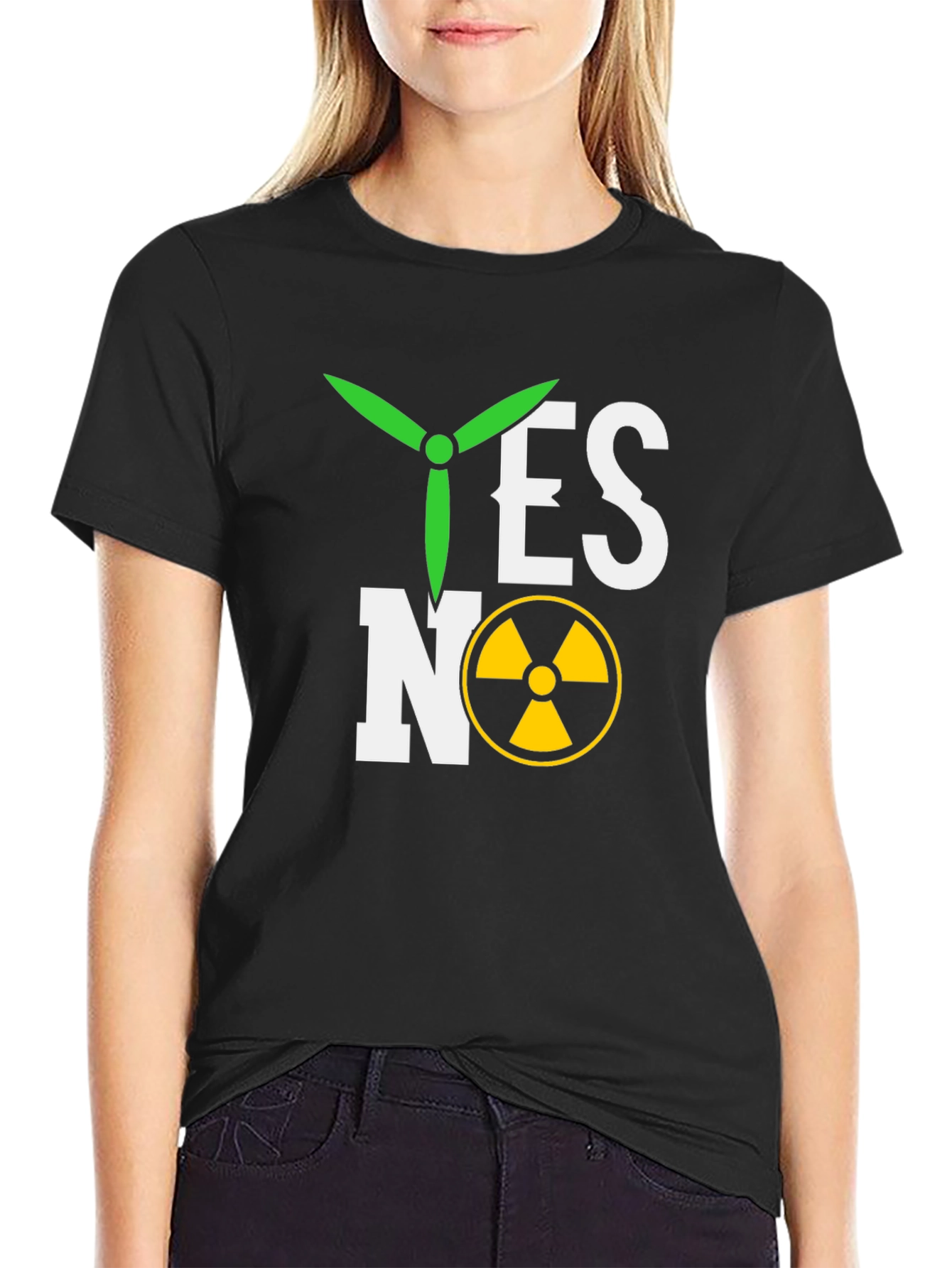 Eco-Friendly Energy T-Shirt: Yes to Wind No to Nuclear