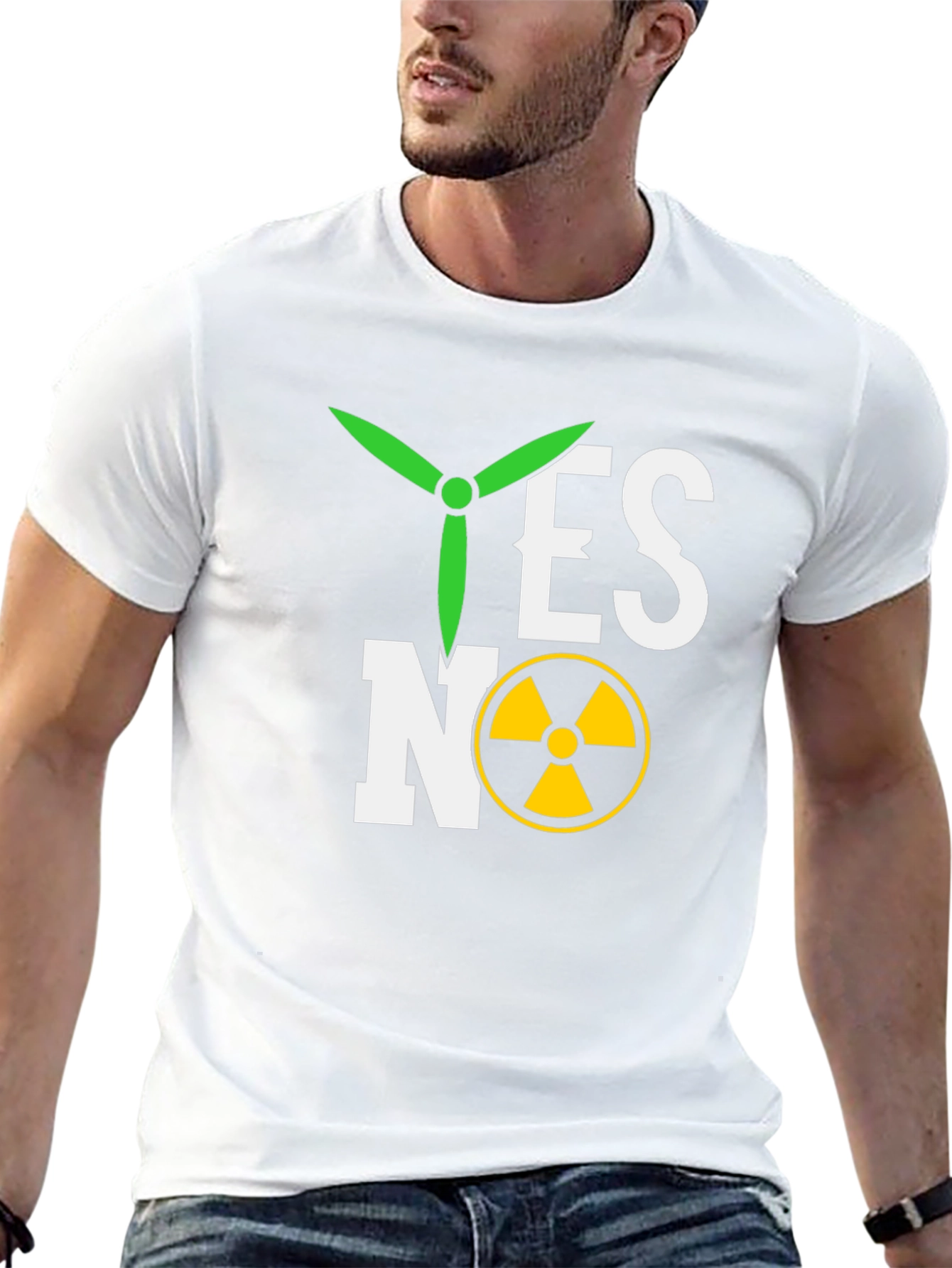 Eco-Friendly Energy T-Shirt: Yes to Wind No to Nuclear