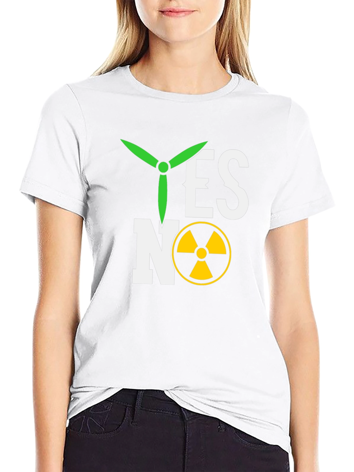 Eco-Friendly Energy T-Shirt: Yes to Wind No to Nuclear