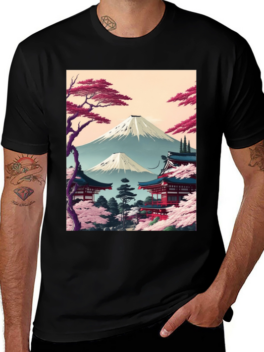 Japanese Mt. Fuji Graphic T-Shirt