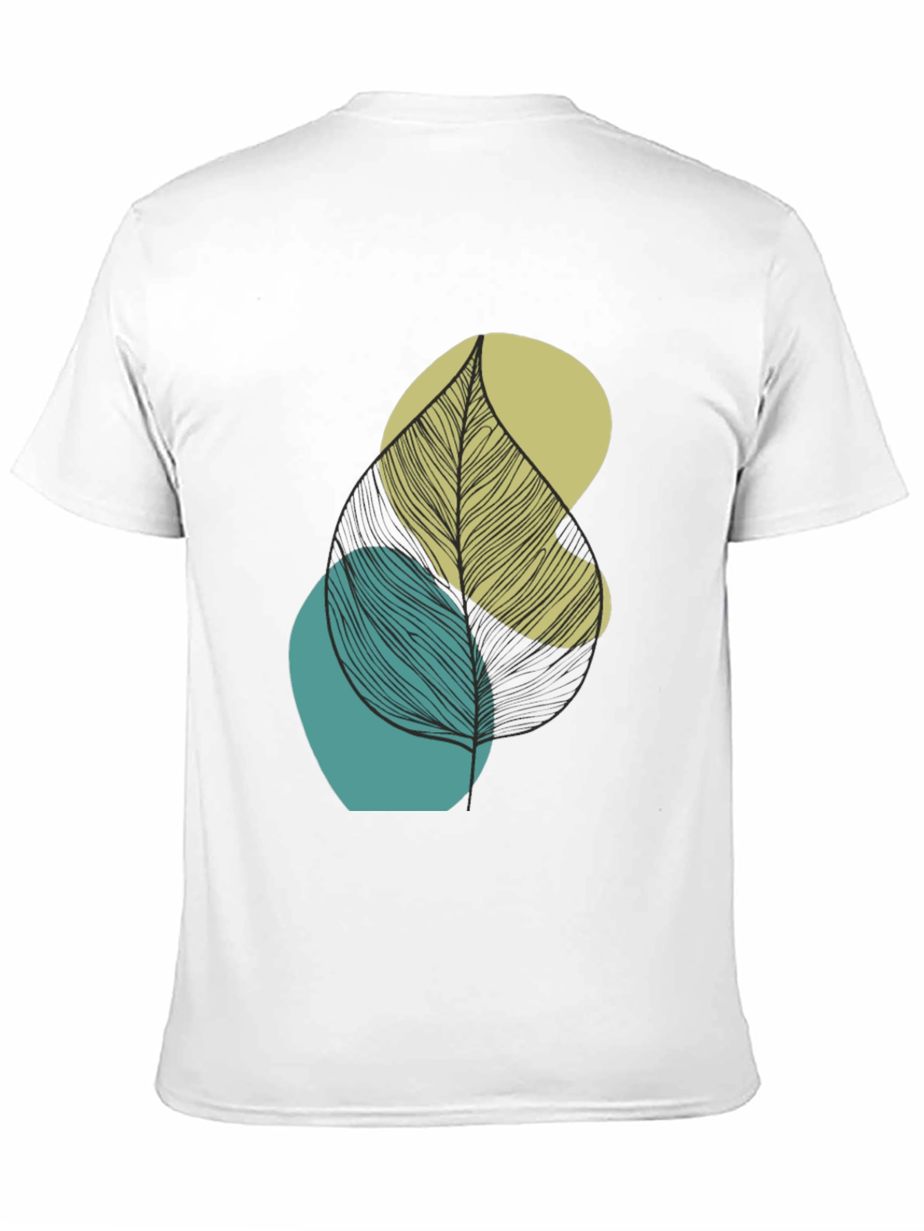 Abstract Leaf Graphic Print Mens Black T-Shirt