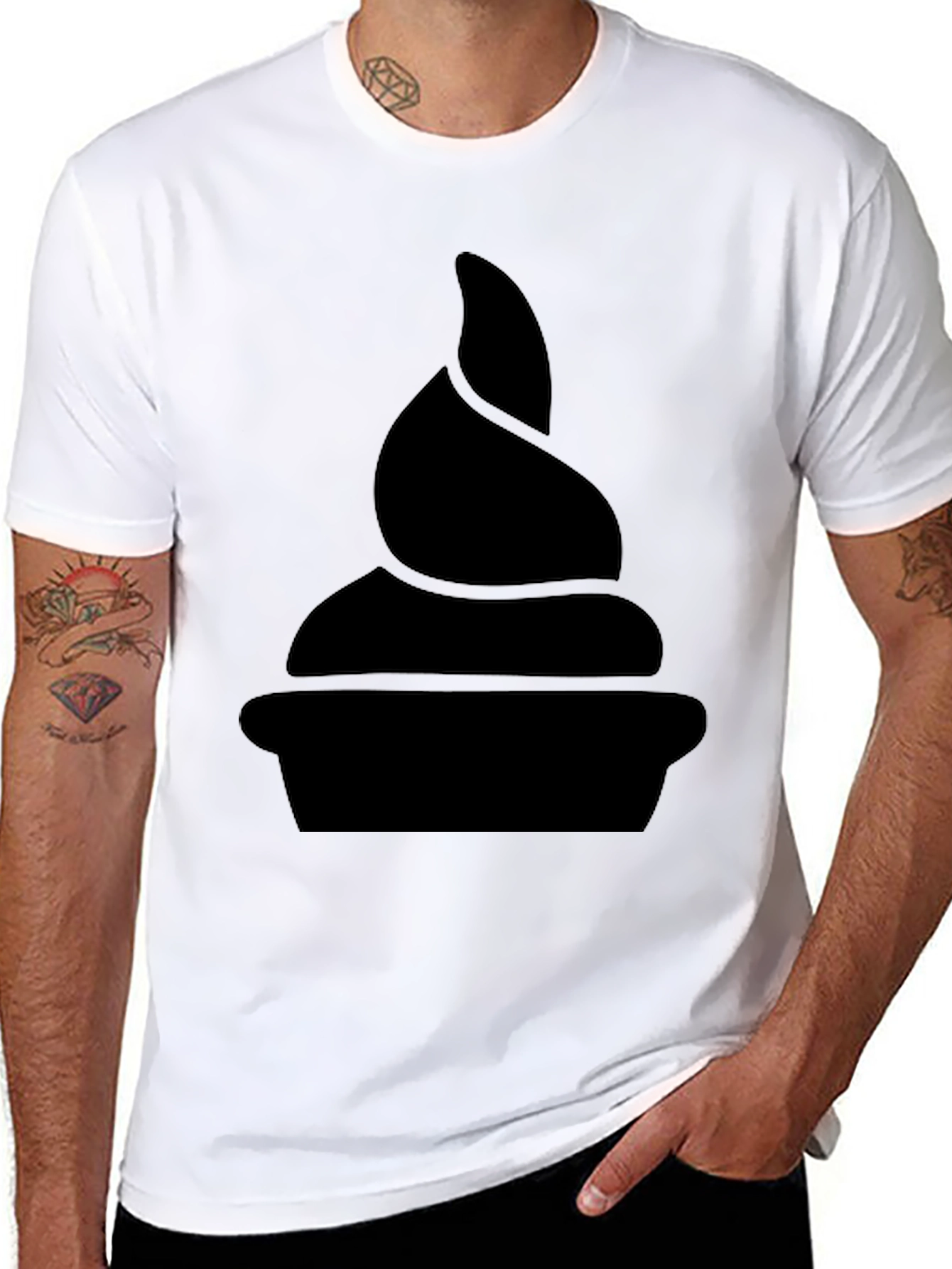 Novelty Black T-Shirt - Swirl Design
