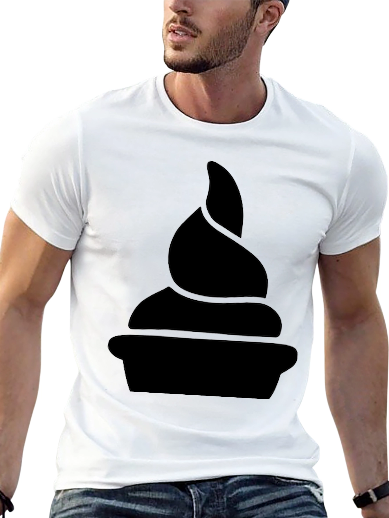 Novelty Black T-Shirt - Swirl Design