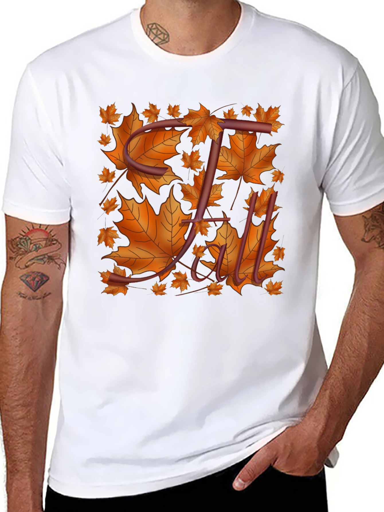 Fall Leaves T-Shirt - Stylish Autumn Design