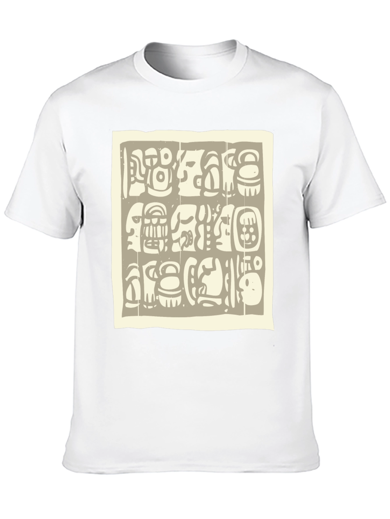 Aztec Glyph Graphic Print Black T-Shirt