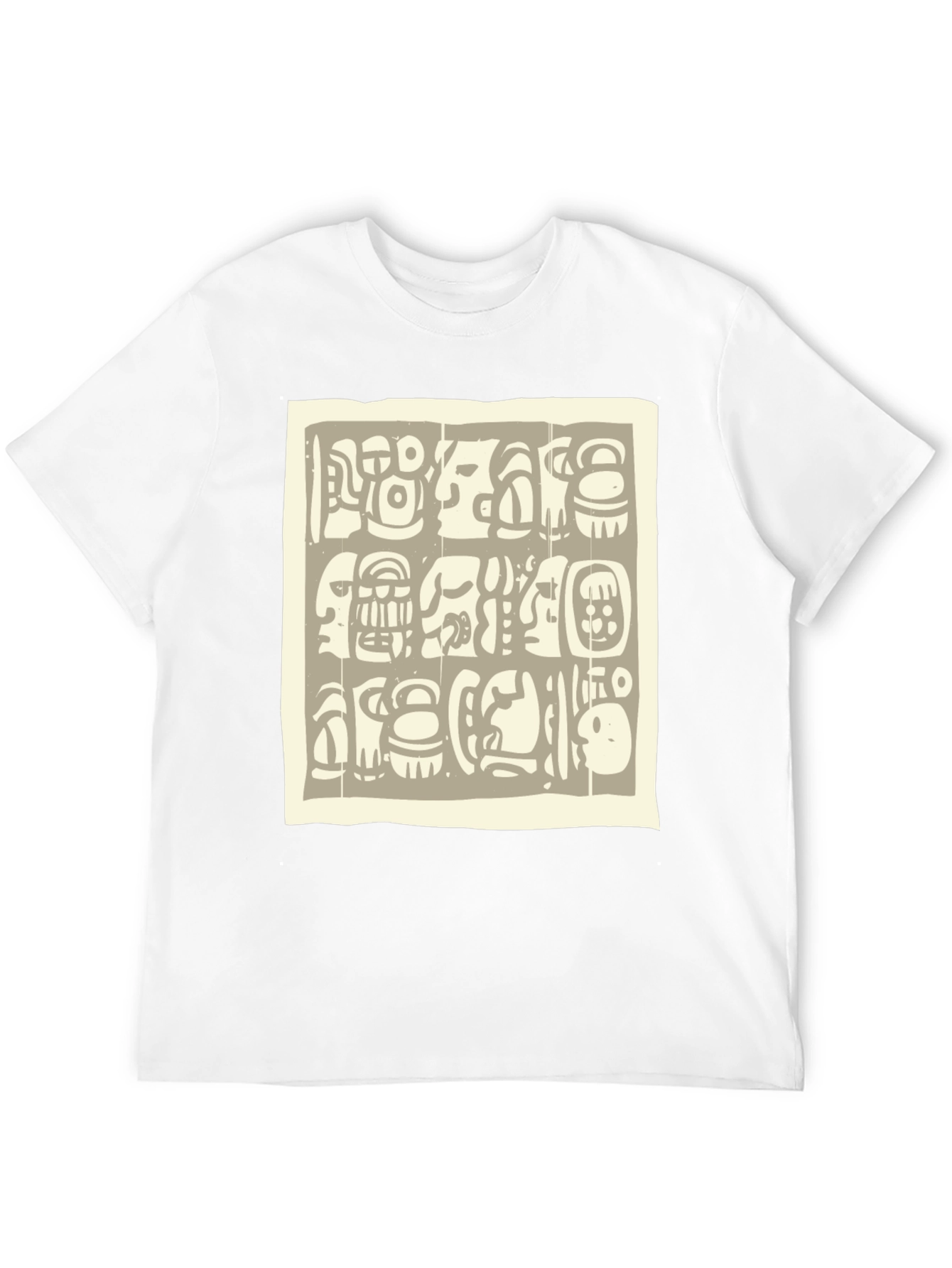 Aztec Glyph Graphic Print Black T-Shirt